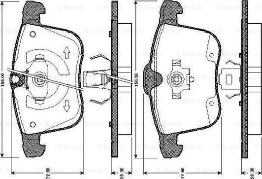 BOSCH 0 986 TB2 867 - Тормозные колодки, дисковые, комплект autodif.ru