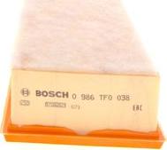 BOSCH 0 986 TF0 038 - Воздушный фильтр, двигатель autodif.ru