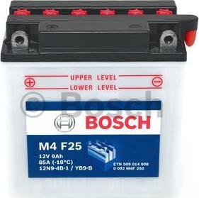 BOSCH 0 092 M4F 250 - Стартерная аккумуляторная батарея, АКБ autodif.ru