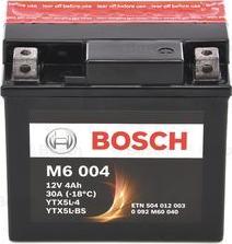 BOSCH 0 092 M60 040 - Аккумуляторная батарея евро 4Ah 30A 114-71-106 YTX5-BS moto autodif.ru