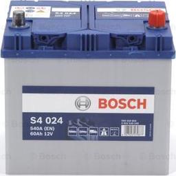 BOSCH 0 092 S40 240 - 0092S40240 Аккумуляторная батарея S4 Silver Asia (12V 60Ah 540A B00) xBOSCH autodif.ru