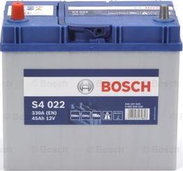 BOSCH 0 092 S40 220 - Аккумулятор BOSCH S4 SILVER 12V 45AH 330A ETN 1(L+) B00 238x129x227mm 11.68kg, тонкие клеммы autodif.ru