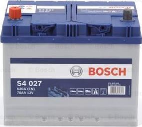 BOSCH 0 092 S40 270 - Аккумуляторная батарея S4 Silver, 12в 70а/ч 630А п.т., п.п., ев. кл. autodif.ru