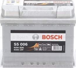 BOSCH 0 092 S50 060 - Аккумуляторная батарея BOSCH 63 А/ч 175x242x190 12v Прямая полярность 610A autodif.ru