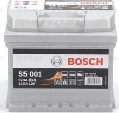 BOSCH 0 092 S50 010 - Аккумулятор BOSCH 520A Обратная полярность 52 А/ч 207x175x175 autodif.ru