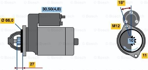 BOSCH 0 001 109 315 - Стартер autodif.ru