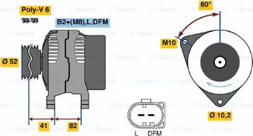 BOSCH 0 124 515 015 - Генератор autodif.ru