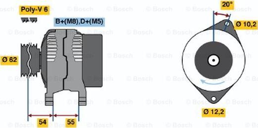 BOSCH 0 123 510 010 - Генератор autodif.ru