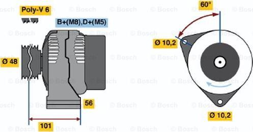 BOSCH 0 123 510 039 - Генератор autodif.ru