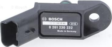 BOSCH 0 261 230 232 - Датчик, давление во впускной трубе autodif.ru