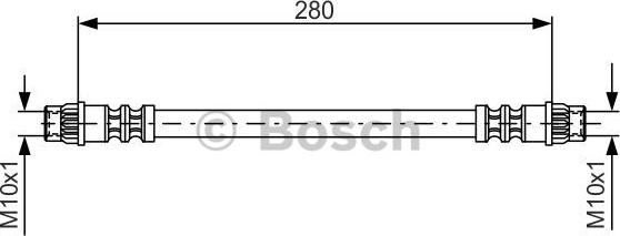 BOSCH 1 987 476 517 - Шланг тормозной RENAULT Duster (10-),Logan (04-) задний левый/правый BOSCH autodif.ru