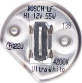 BOSCH 1 987 301 088 - Лампа 12V H1 55W P14.5s блистер (1шт.) Ultra White BOSCH 1987301088 autodif.ru