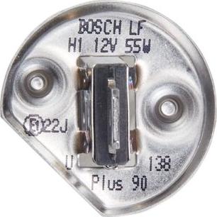 BOSCH 1 987 301 076 - Лампа галогенная блистер 1шт H1 12V 55W P14.5s Plus 90 (увеличенная светоотдача на 90%) autodif.ru
