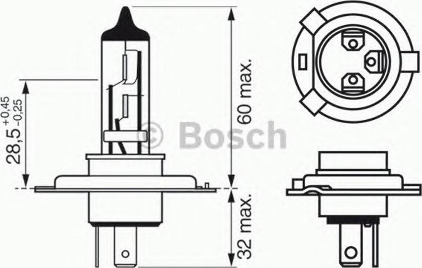 BOSCH 1987302043 - Лампа накаливания, фара дальнего света autodif.ru
