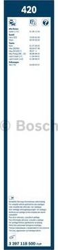 BOSCH 3 397 118 500 - Комплект щеток стеклоочистителя Twin 420/420мм autodif.ru