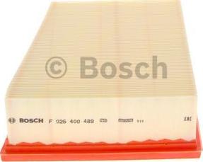 BOSCH F 026 400 489 - Воздушный фильтр, двигатель autodif.ru