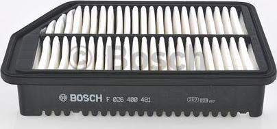 BOSCH F 026 400 481 - Воздушный фильтр, двигатель autodif.ru