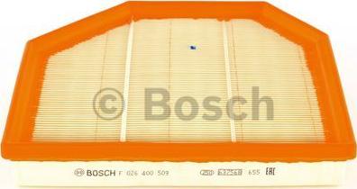 BOSCH F 026 400 509 - Воздушный фильтр, двигатель autodif.ru