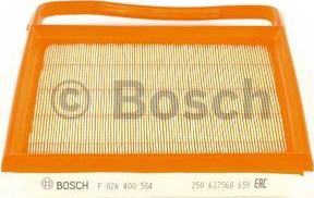 BOSCH F 026 400 504 - Воздушный фильтр, двигатель autodif.ru