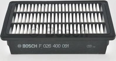 BOSCH F 026 400 091 - Воздушный фильтр, двигатель autodif.ru