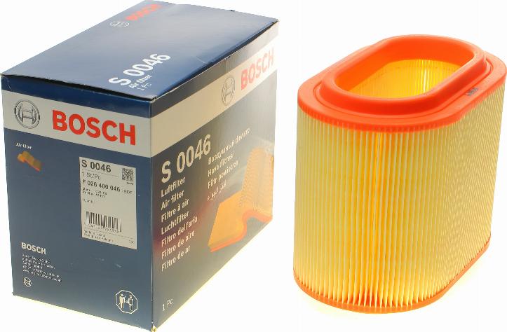 BOSCH F 026 400 046 - Воздушный фильтр, двигатель autodif.ru