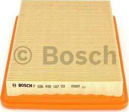 BOSCH F 026 400 187 - Воздушный фильтр, двигатель autodif.ru