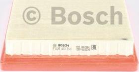 BOSCH F 026 400 358 - Воздушный фильтр, двигатель autodif.ru