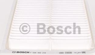 BOSCH F 026 400 218 - Воздушный фильтр, двигатель autodif.ru