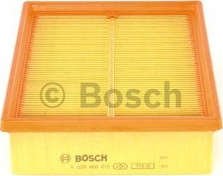 BOSCH F 026 400 212 - Воздушный фильтр, двигатель autodif.ru
