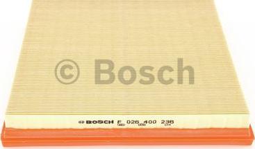 BOSCH F 026 400 236 - Воздушный фильтр, двигатель autodif.ru