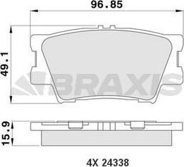 Braxis AA0174 - Тормозные колодки, дисковые, комплект autodif.ru