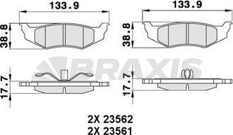 Braxis AA0255 - Тормозные колодки, дисковые, комплект autodif.ru