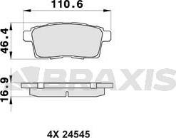 Braxis AB0423 - Тормозные колодки, дисковые, комплект autodif.ru