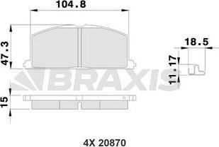 Braxis AB0215 - Тормозные колодки, дисковые, комплект autodif.ru