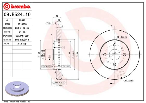 Breco BS 8958 - Тормозной диск autodif.ru