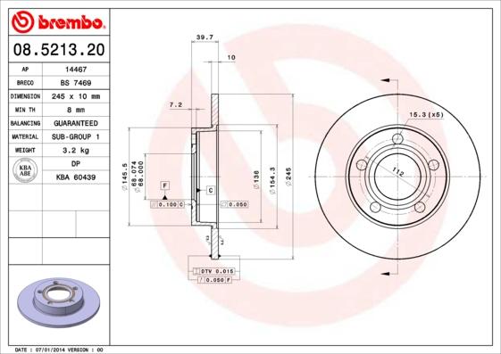 Breco BS 7469 - Тормозной диск autodif.ru