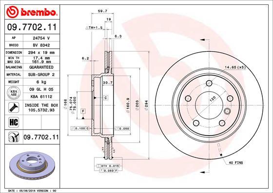 Brembo 09.7702.11 - Тормозной диск autodif.ru