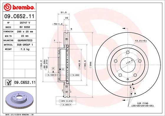Brembo 09.C652.11 - Тормозной диск autodif.ru