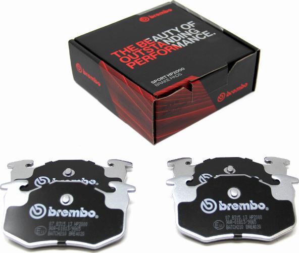 Brembo 07.B315.13 - Комплект высокоэффективных тормозных колодок autodif.ru