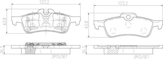 Brembo P06032N - Тормозные колодки, дисковые, комплект autodif.ru