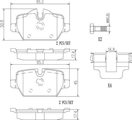 Brembo P06037N - Тормозные колодки, дисковые, комплект autodif.ru