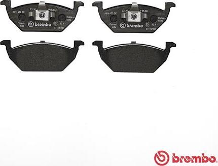 Brembo P 85 041 - Колодки тормозные дисковые передн. AUDI A1 (8X1 8XK) 05/10-> / AUDI A1 Sportback (8XA 8XF) 09/11- autodif.ru