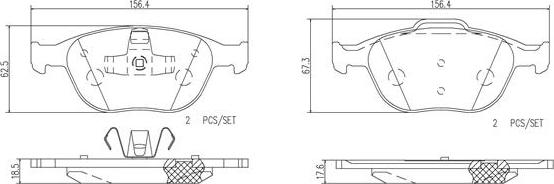 Brembo P24058N - Тормозные колодки, дисковые, комплект autodif.ru