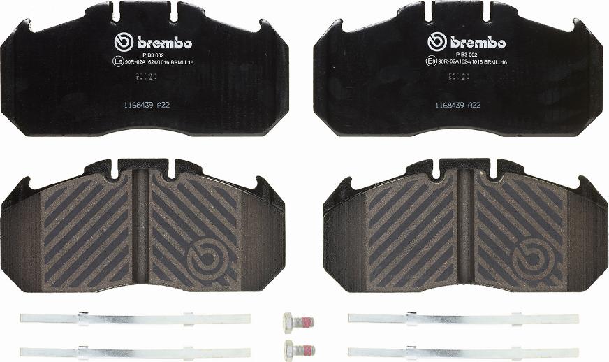 Brembo P B3 002 - Тормозные колодки, дисковые, комплект autodif.ru