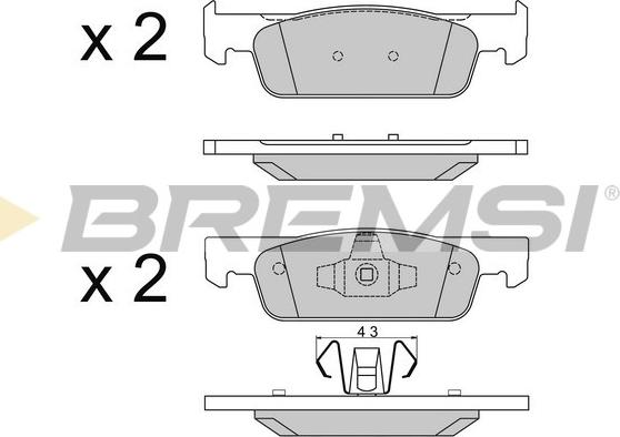 Bremsi BP3512 - Тормозные колодки, дисковые, комплект autodif.ru