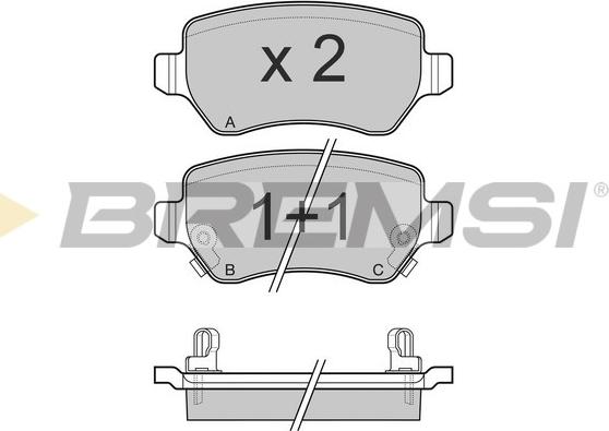 Bremsi BP3027 - Тормозные колодки, дисковые, комплект autodif.ru