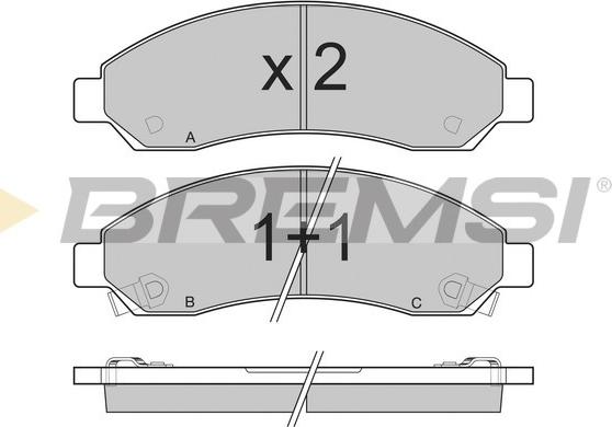 Bremsi BP3199 - Тормозные колодки, дисковые, комплект autodif.ru