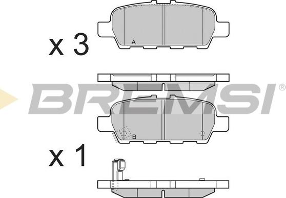 Bremsi BP3395 - Тормозные колодки, дисковые, комплект autodif.ru