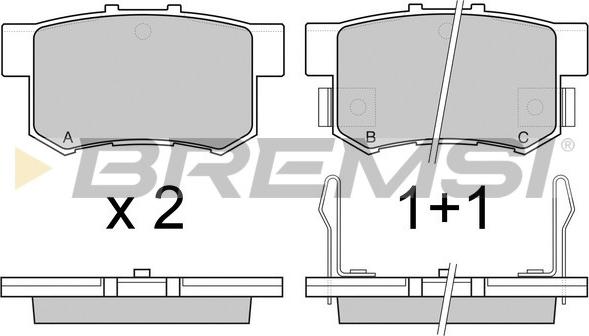 Bremsi BP2544 - Тормозные колодки, дисковые, комплект autodif.ru