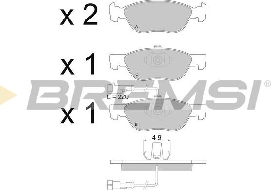 Bremsi BP2666 - Тормозные колодки, дисковые, комплект autodif.ru
